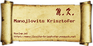 Manojlovits Krisztofer névjegykártya